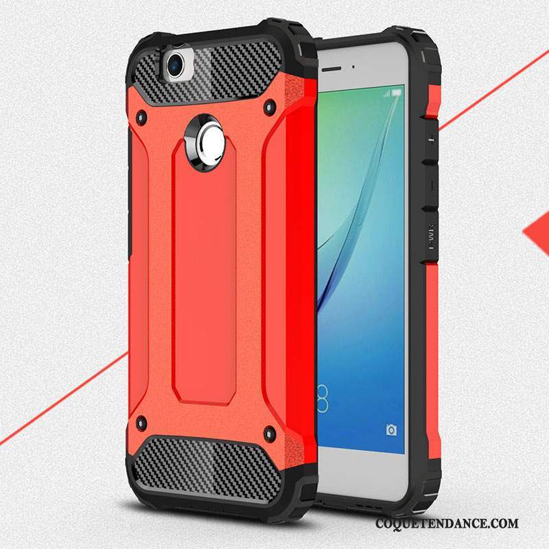 Huawei Nova Coque Étui Incassable Délavé En Daim Rouge