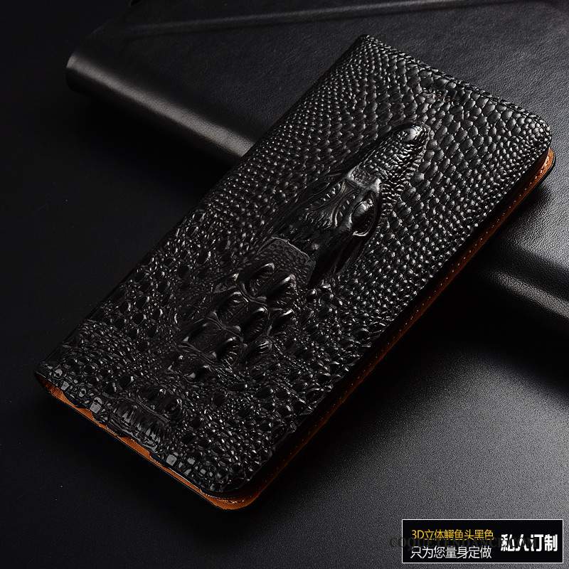 Huawei P Smart+ 2019 Coque Crocodile Or Protection Tout Compris Cuir Véritable