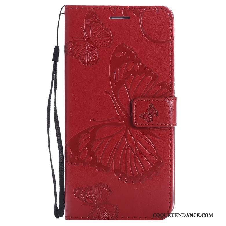 Huawei P Smart+ 2019 Coque Housse Silicone Protection Étui En Cuir Fleurs De Papillons