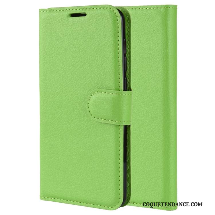 Huawei P Smart 2020 Coque Clamshell Vert Antidérapant Délavé En Daim Étui En Cuir