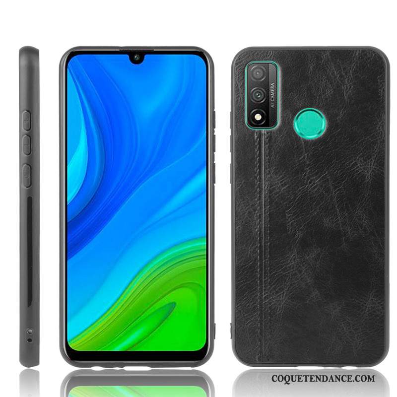 Huawei P Smart 2020 Coque Protection Difficile Jaune Bovins Cuir