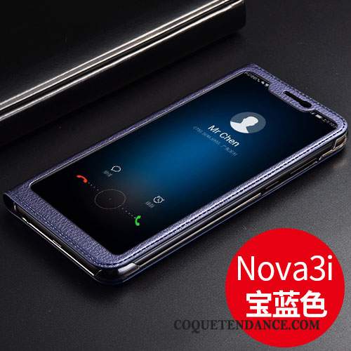 Huawei P Smart+ Coque De Téléphone Clamshell Étui Protection Bleu