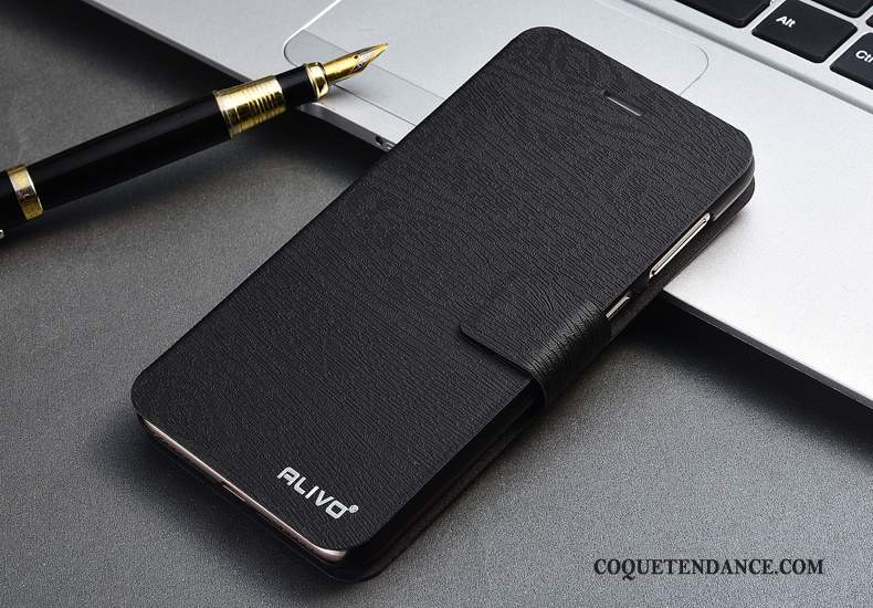 Huawei P Smart Coque De Téléphone Étui En Cuir Noir Protection Housse