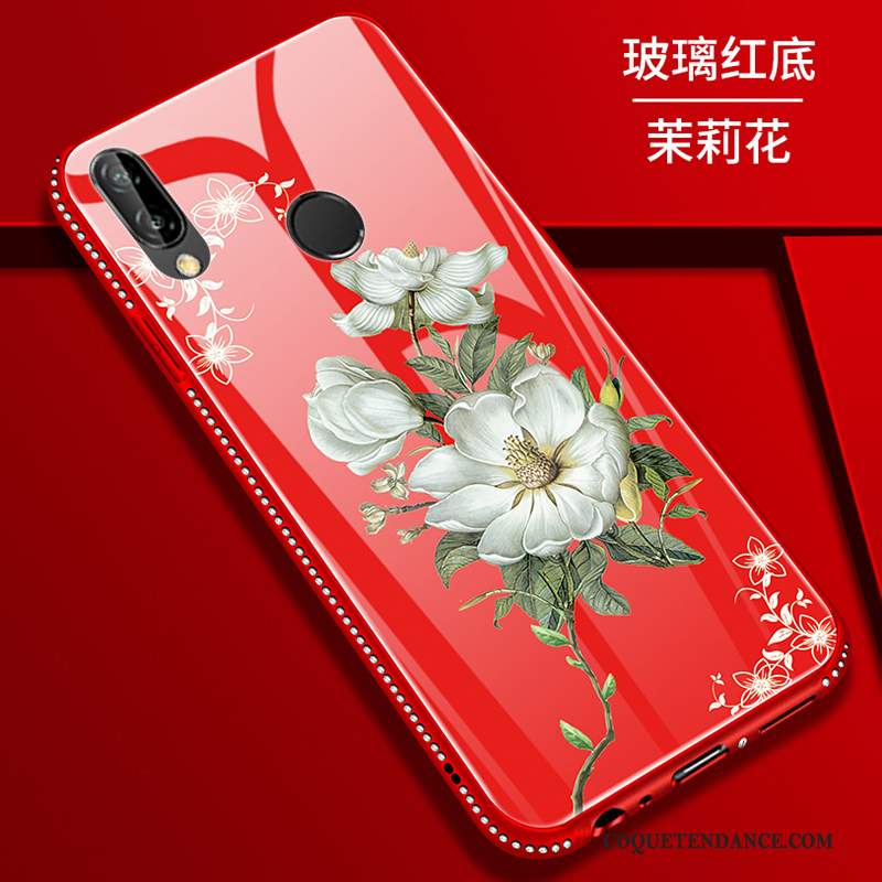 Huawei P Smart+ Coque Fleur Tout Compris Protection Jeunesse Miroir