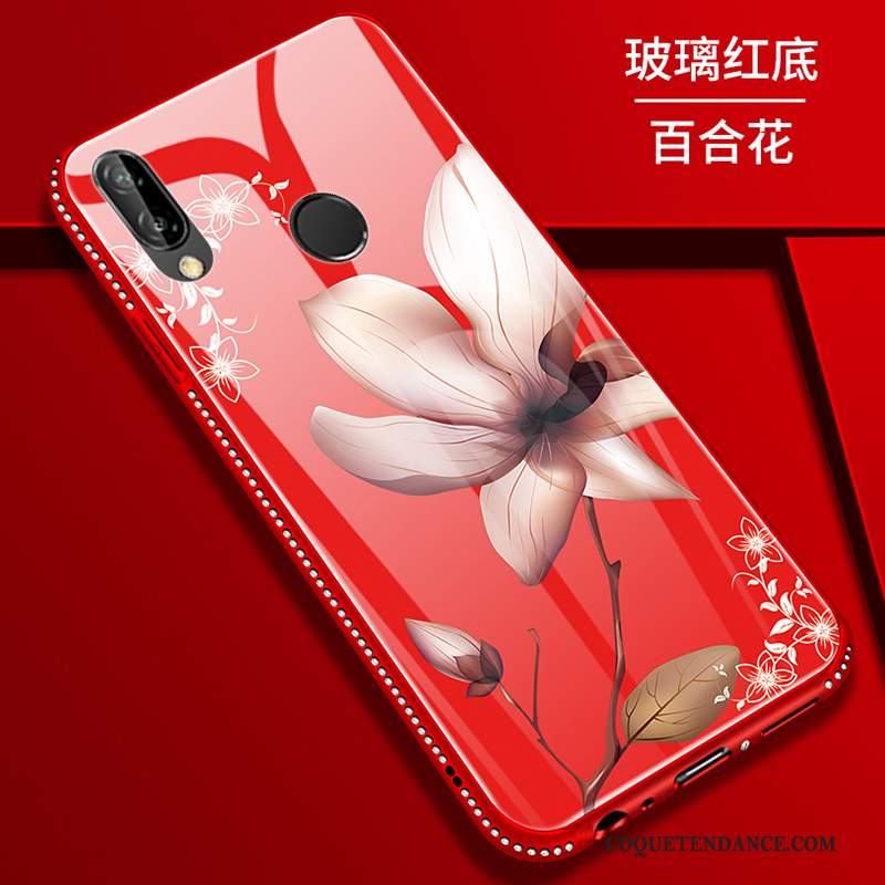 Huawei P Smart+ Coque Fleur Tout Compris Protection Jeunesse Miroir