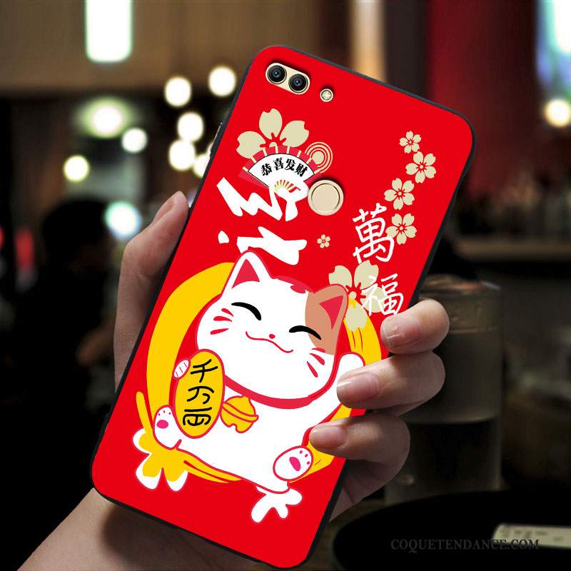 Huawei P Smart Coque Fluide Doux De Téléphone Incassable Rouge Personnalité