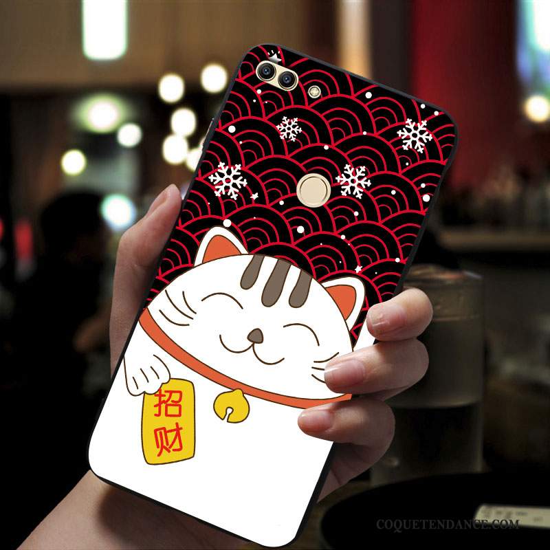Huawei P Smart Coque Fluide Doux De Téléphone Incassable Rouge Personnalité