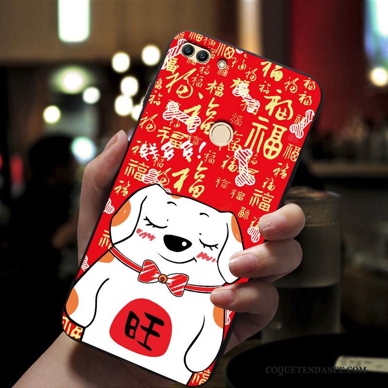 Huawei P Smart Coque Fluide Doux De Téléphone Incassable Rouge Personnalité