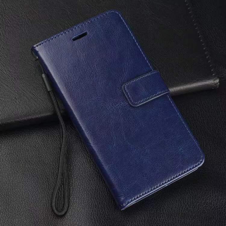 Huawei P Smart Coque Fluide Doux Étui En Cuir De Téléphone Protection Bleu