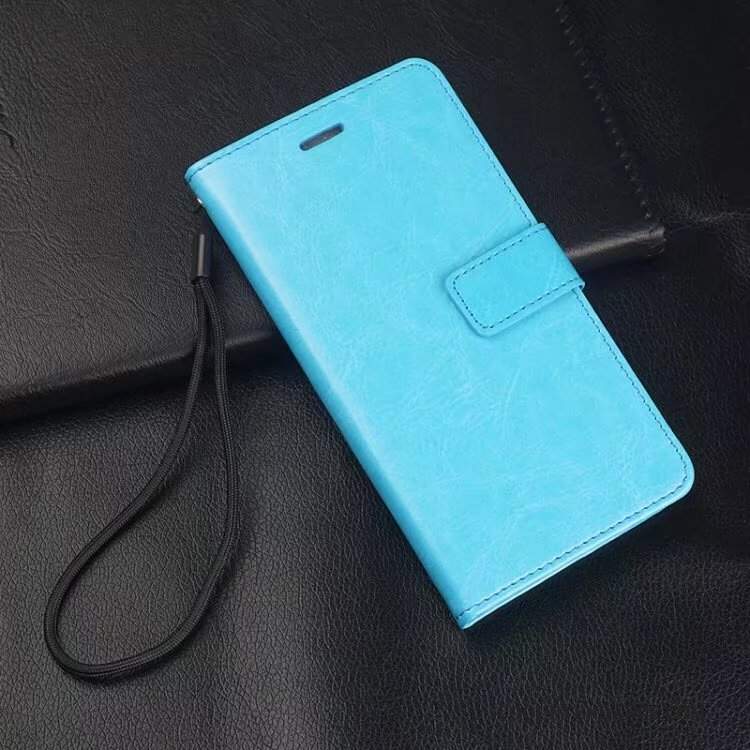 Huawei P Smart Coque Fluide Doux Étui En Cuir De Téléphone Protection Bleu