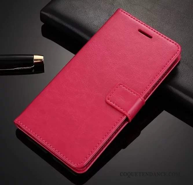 Huawei P Smart Coque Fluide Doux Étui En Cuir Rouge De Téléphone Incassable