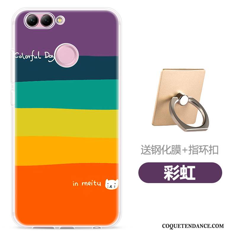 Huawei P Smart Coque Multicolore Transparent Silicone Personnalité De Téléphone