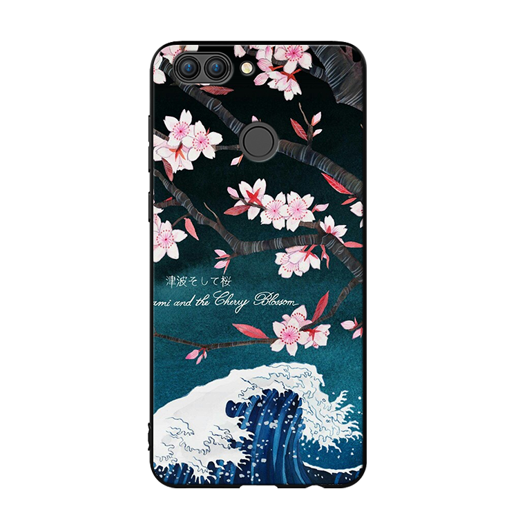 Huawei P Smart Coque Noir Protection Beauté Silicone Délavé En Daim