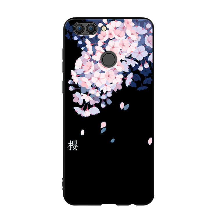 Huawei P Smart Coque Noir Protection Beauté Silicone Délavé En Daim