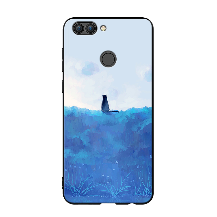 Huawei P Smart Coque Protection Bleu Étui Tendance Silicone