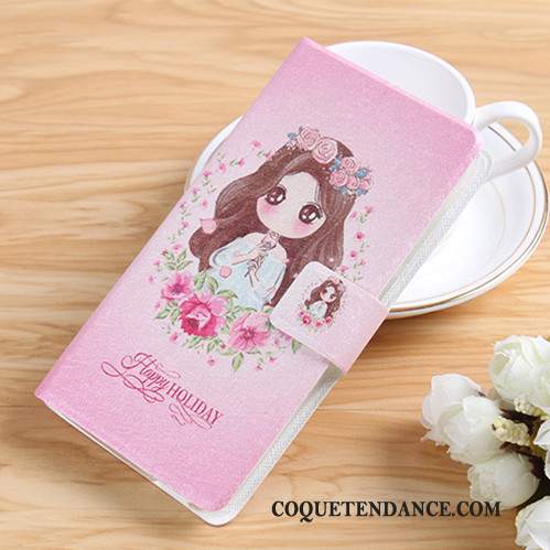 Huawei P Smart Coque Rose Étui En Cuir Protection Clamshell De Téléphone