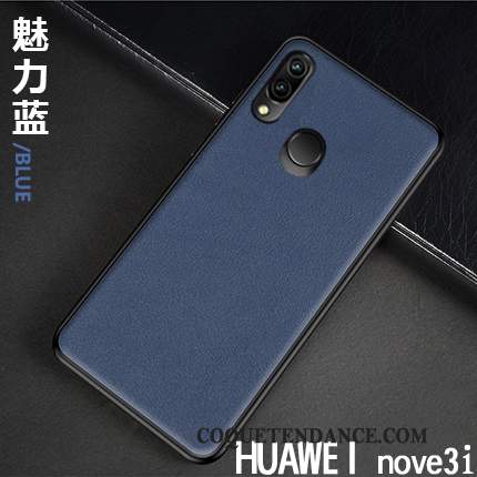 Huawei P Smart+ Coque Très Mince Business Luxe Nouveau Cuir Véritable