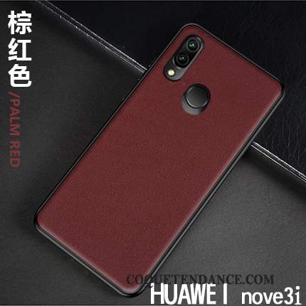 Huawei P Smart+ Coque Très Mince Business Luxe Nouveau Cuir Véritable