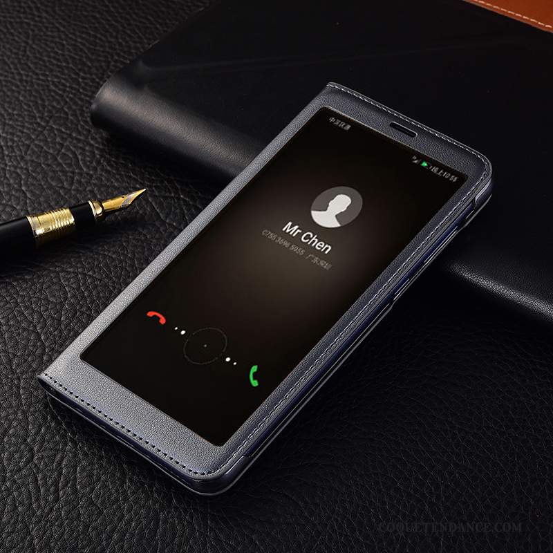 Huawei P Smart Coque Étui En Cuir Cuir Véritable Incassable De Téléphone Or