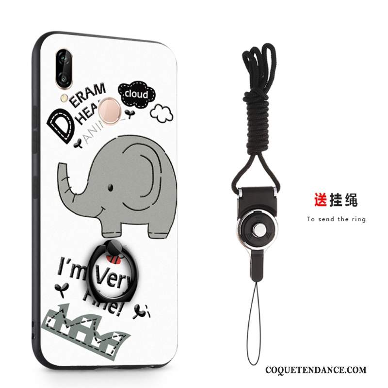 Huawei P Smart+ Coque Étui Gris Gaufrage Protection De Téléphone