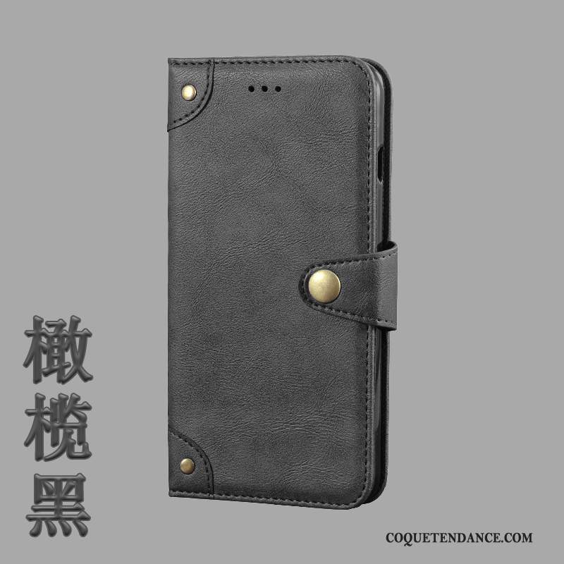 Huawei P Smart Z Coque Protection Portefeuille Modèle Fleurie Noir Étui En Cuir