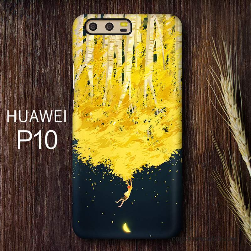 Huawei P10 Coque Art De Téléphone Jaune Personnalité Délavé En Daim