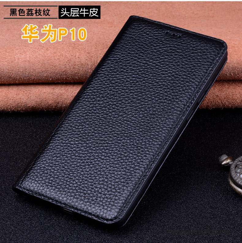 Huawei P10 Coque Housse De Téléphone Protection Étui Cuir Véritable