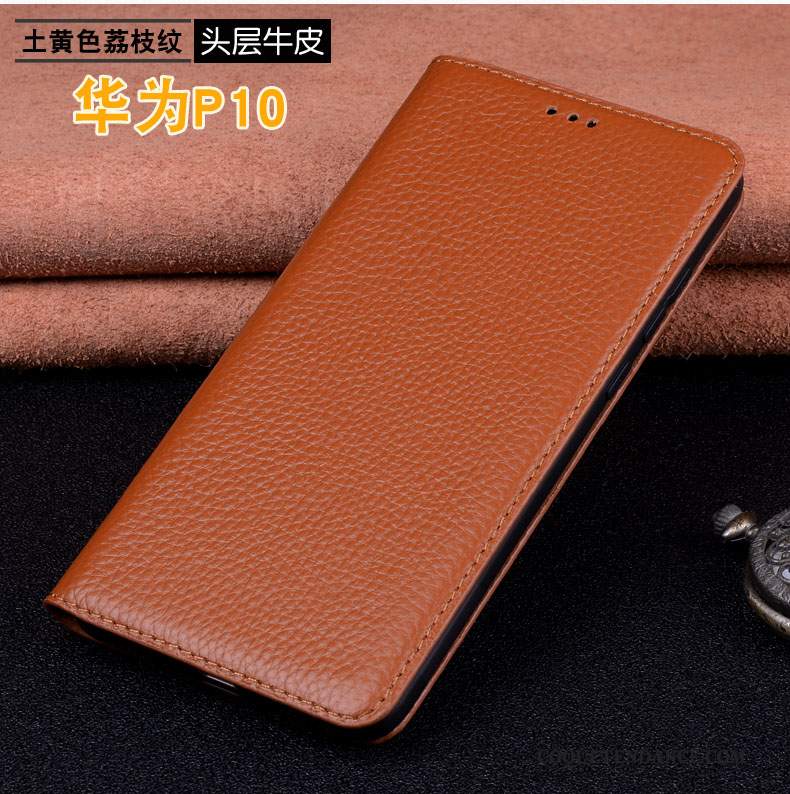 Huawei P10 Coque Housse De Téléphone Protection Étui Cuir Véritable