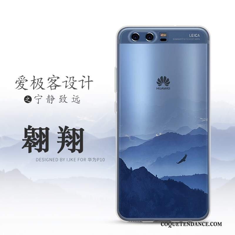 Huawei P10 Coque Paysage Bleu De Téléphone Étui