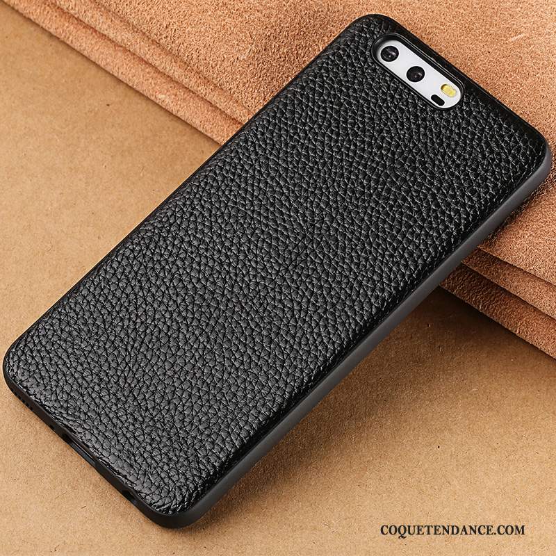 Huawei P10 Coque Simple Tout Compris Personnalité Incassable Cuir Véritable