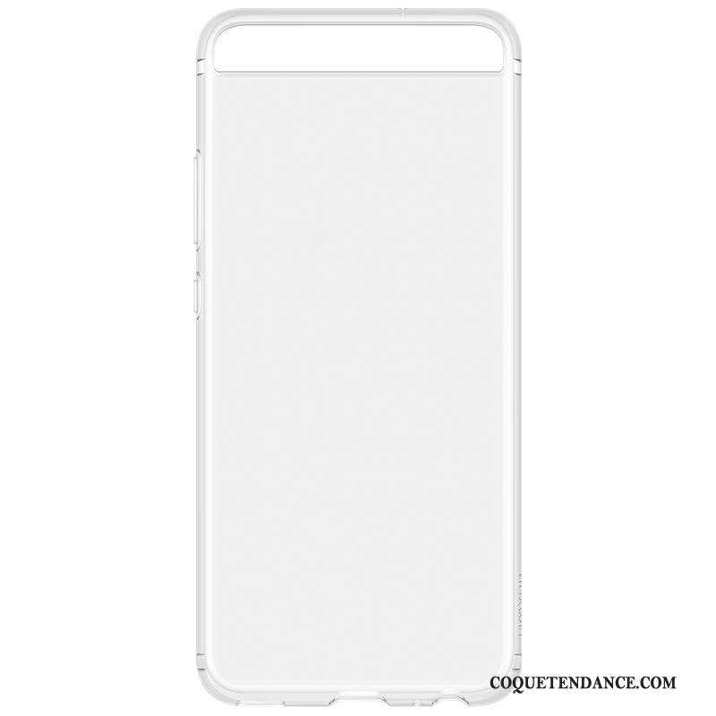 Huawei P10 Coque Transparent Étui Authentique Bleu Silicone