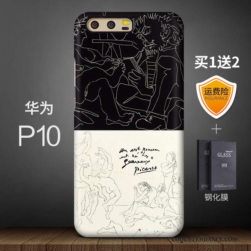 Huawei P10 Coque Étui Créatif Art Délavé En Daim Incassable