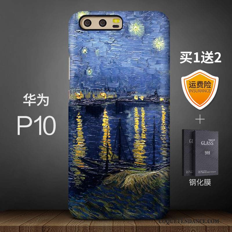 Huawei P10 Coque Étui Créatif Art Délavé En Daim Incassable