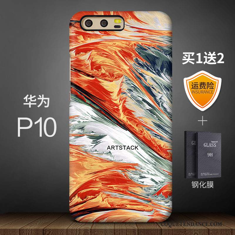 Huawei P10 Coque Étui Créatif Art Délavé En Daim Incassable