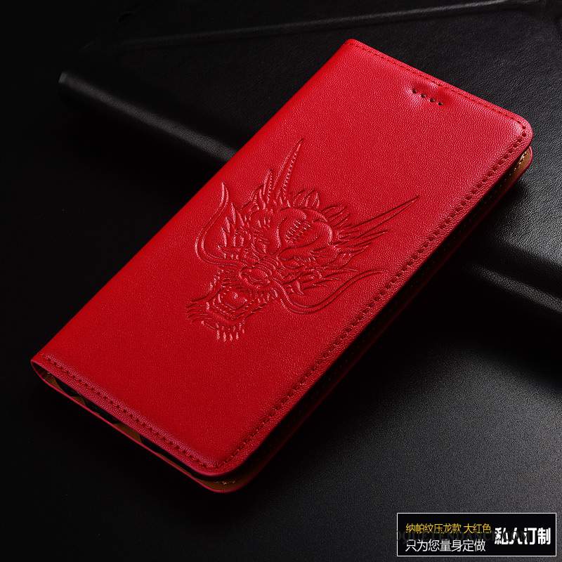 Huawei P10 Coque Étui Cuir Véritable Dragon De Téléphone Étui En Cuir