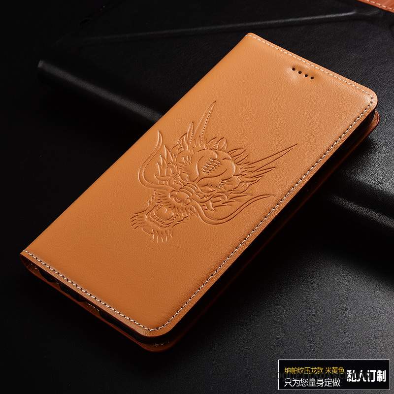 Huawei P10 Coque Étui Cuir Véritable Dragon De Téléphone Étui En Cuir