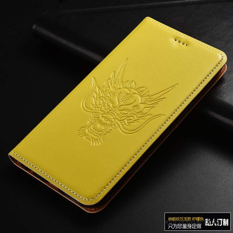 Huawei P10 Coque Étui Cuir Véritable Dragon De Téléphone Étui En Cuir