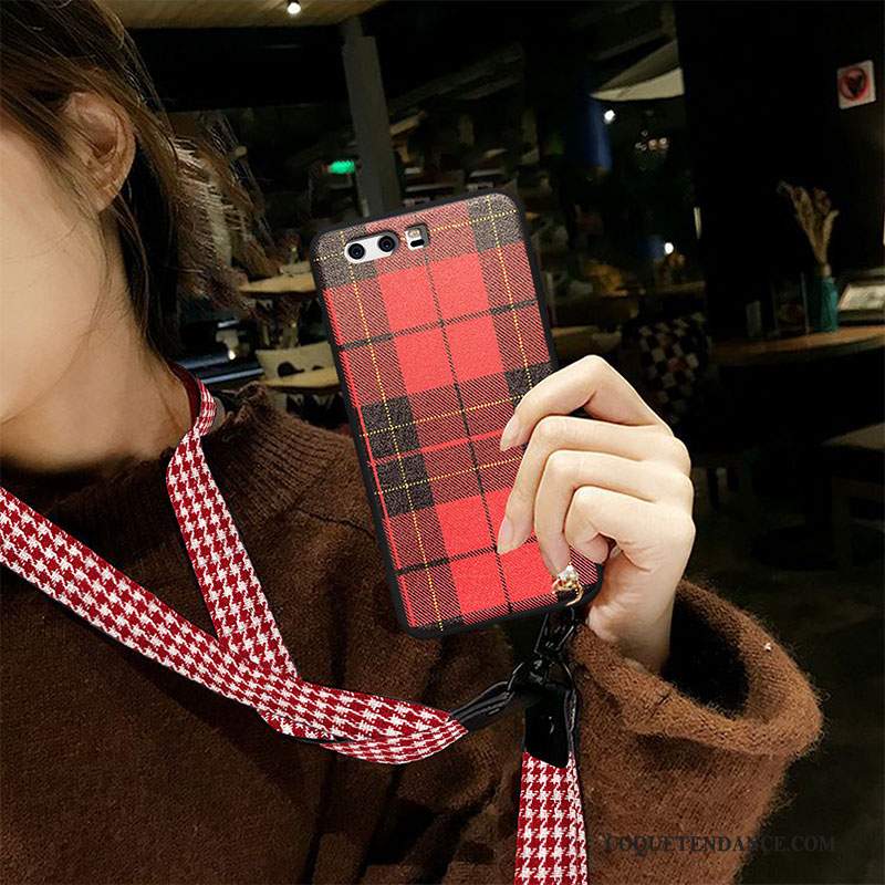 Huawei P10 Coque Étui Rouge Fluide Doux De Téléphone Très Mince