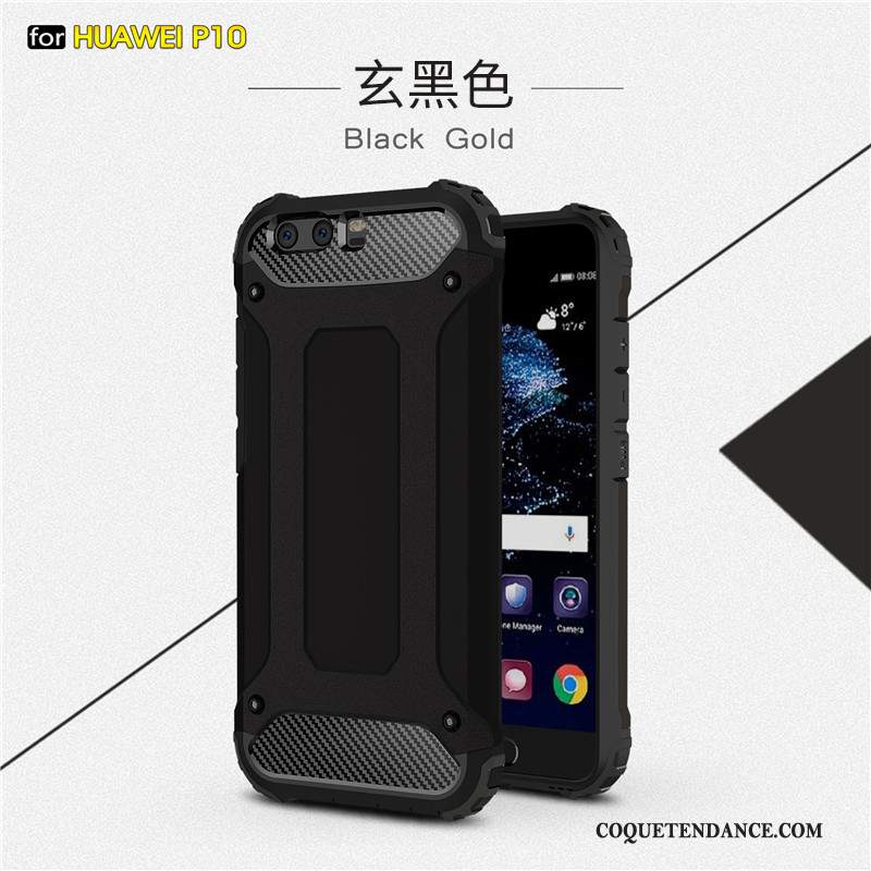 Huawei P10 Plus Coque Accessoires De Téléphone Or Pu Incassable