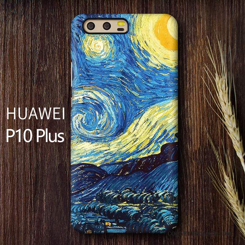 Huawei P10 Plus Coque Art Haute Incassable Délavé En Daim