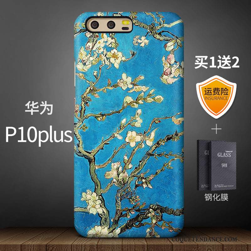 Huawei P10 Plus Coque Créatif Marque De Tendance Multicolore Délavé En Daim De Téléphone