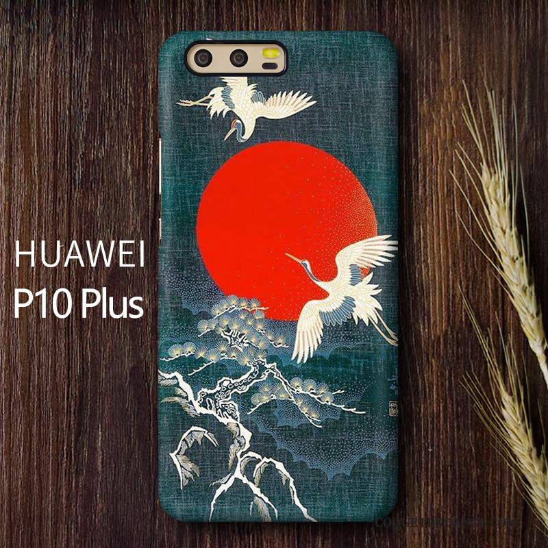 Huawei P10 Plus Coque De Téléphone Grue Créatif Multicolore Style Chinois
