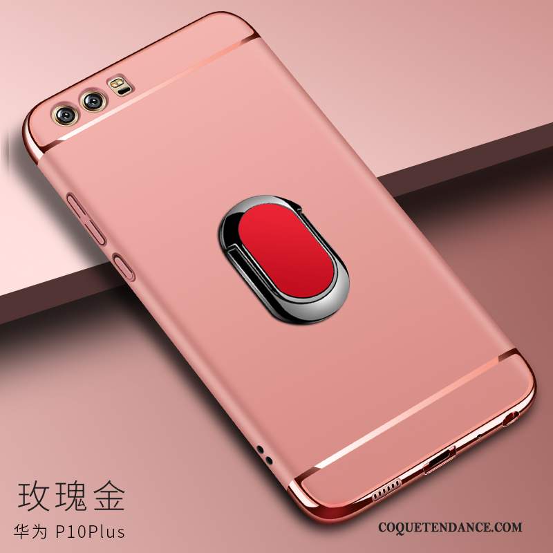 Huawei P10 Plus Coque De Téléphone Rouge Support Protection Magnétisme
