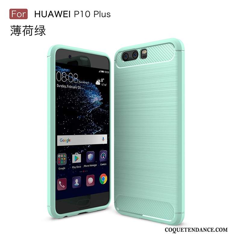 Huawei P10 Plus Coque Délavé En Daim Étui De Téléphone Noir Fibre