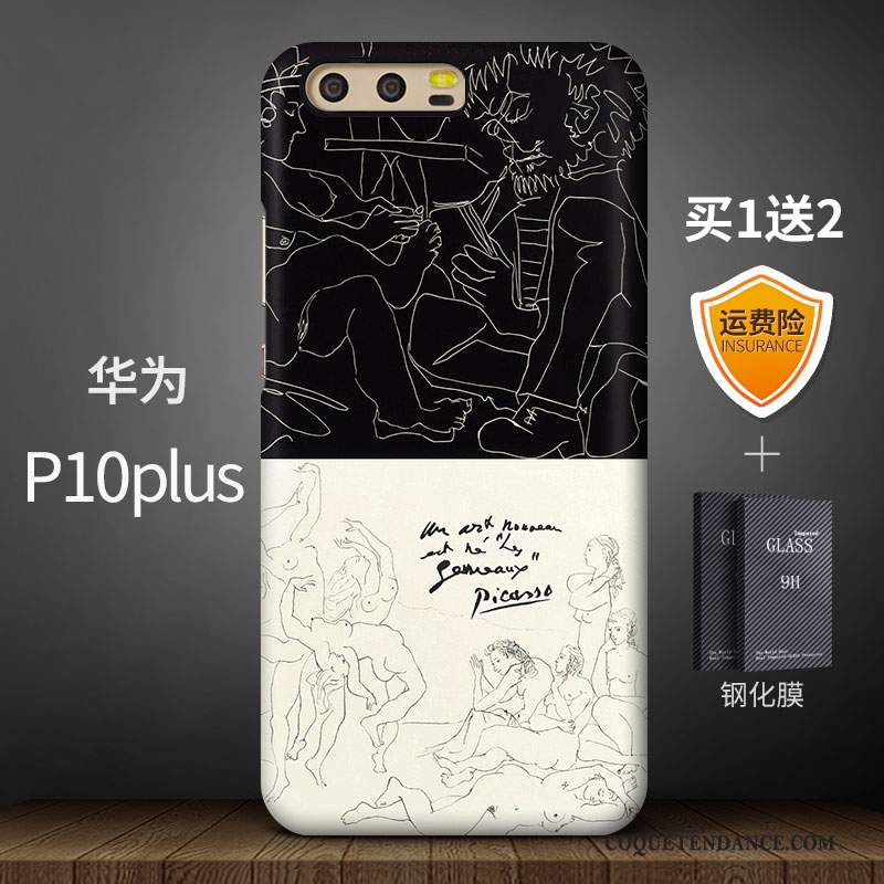 Huawei P10 Plus Coque Marque De Tendance De Téléphone Délavé En Daim Créatif Art