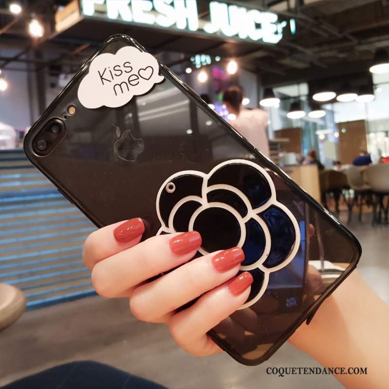 Huawei P10 Plus Coque Noir Marque De Tendance Fleur Cou Suspendu De Téléphone