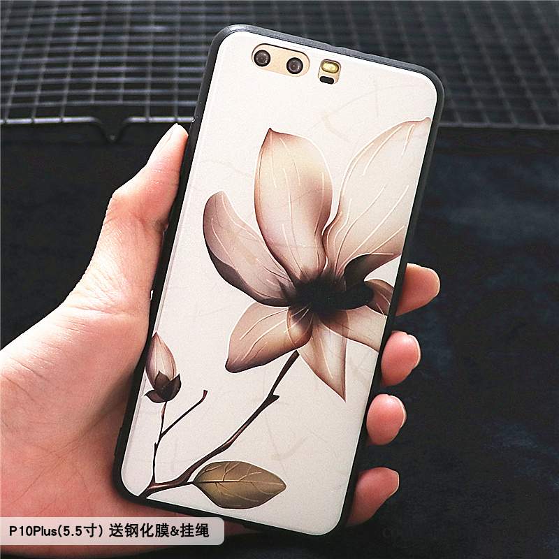 Huawei P10 Plus Coque Protection Bordure Créatif Étui Fleur