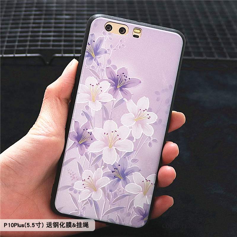 Huawei P10 Plus Coque Protection Bordure Créatif Étui Fleur