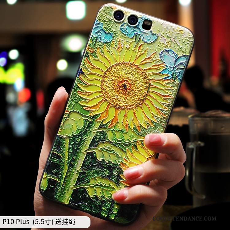 Huawei P10 Plus Coque Tendance Tout Compris Vert Art Créatif