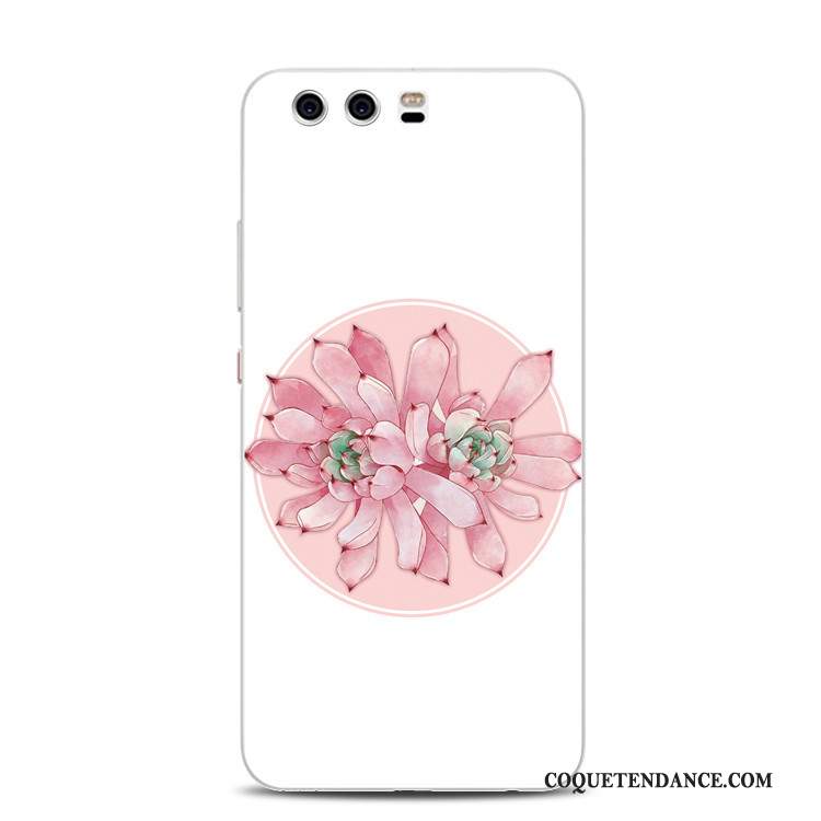 Huawei P10 Plus Coque Tout Compris Fluide Doux Rose Anneau Fleur De Pêche